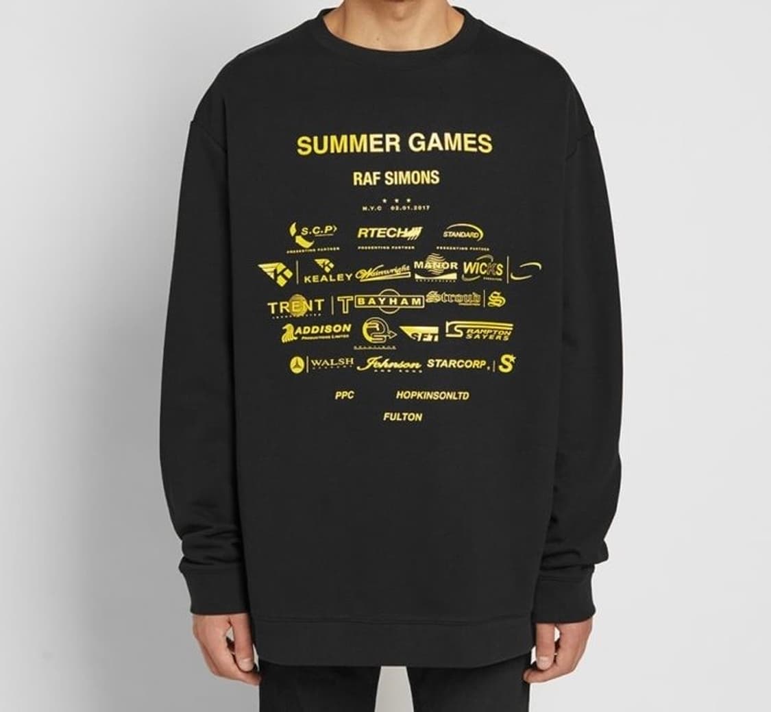 17FW 라프 시몬스 오버사이즈 서머 게임즈 스웨트셔츠 블랙 상품이미지1