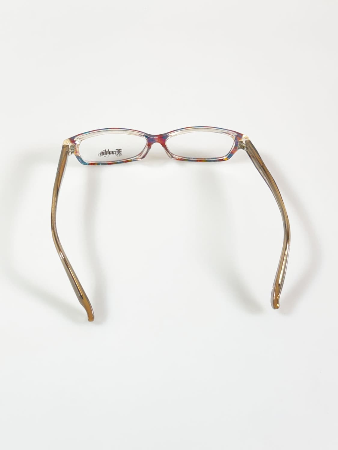 90s FRANKLIN 패턴 뿔테 스퀘어 프레임 빈티지 안경 상품이미지5