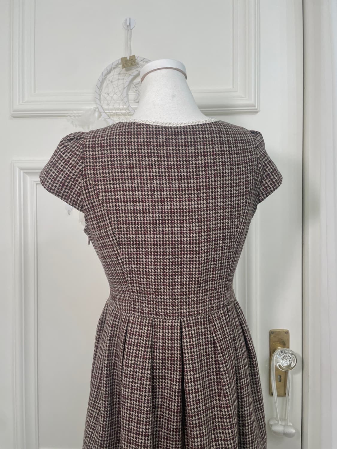 LEST ROSE brown red check pleats lovely 상품이미지4