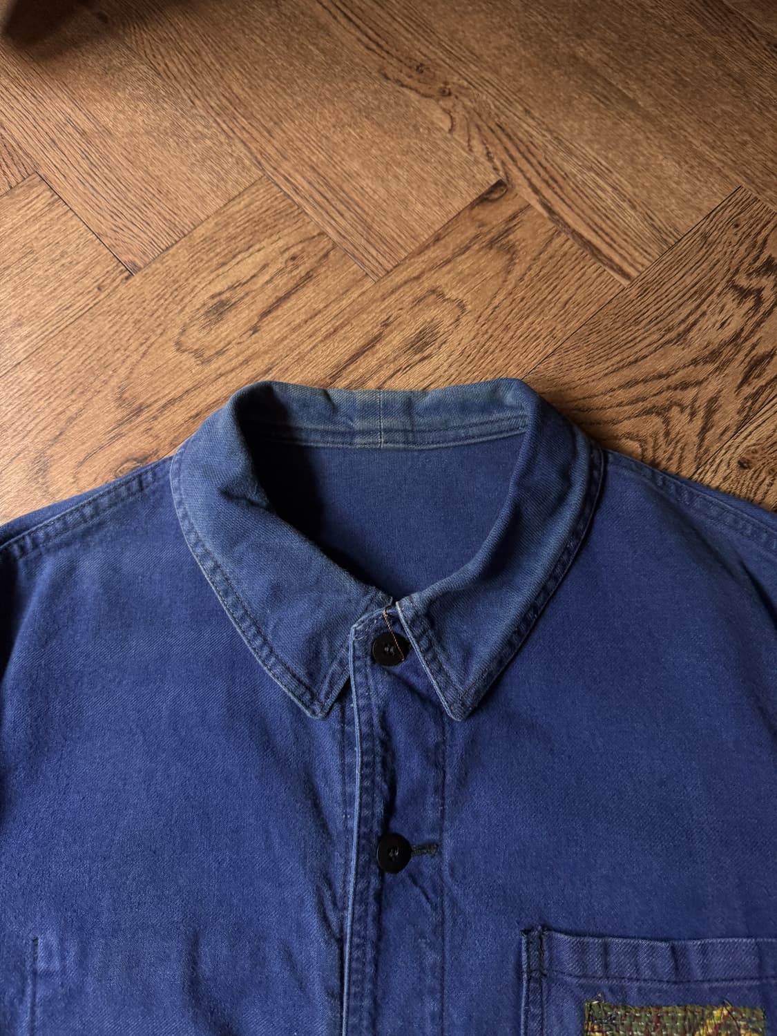 [M]빈티지 워싱 보로 패치업 프렌치 워크자켓 상품이미지2