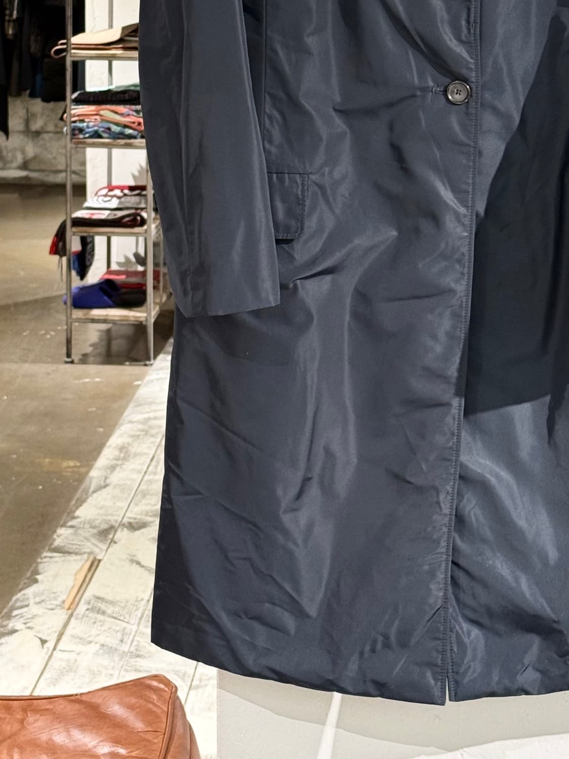 질샌더 네이비 하이넥 버튼 폴리 코트 상품이미지4