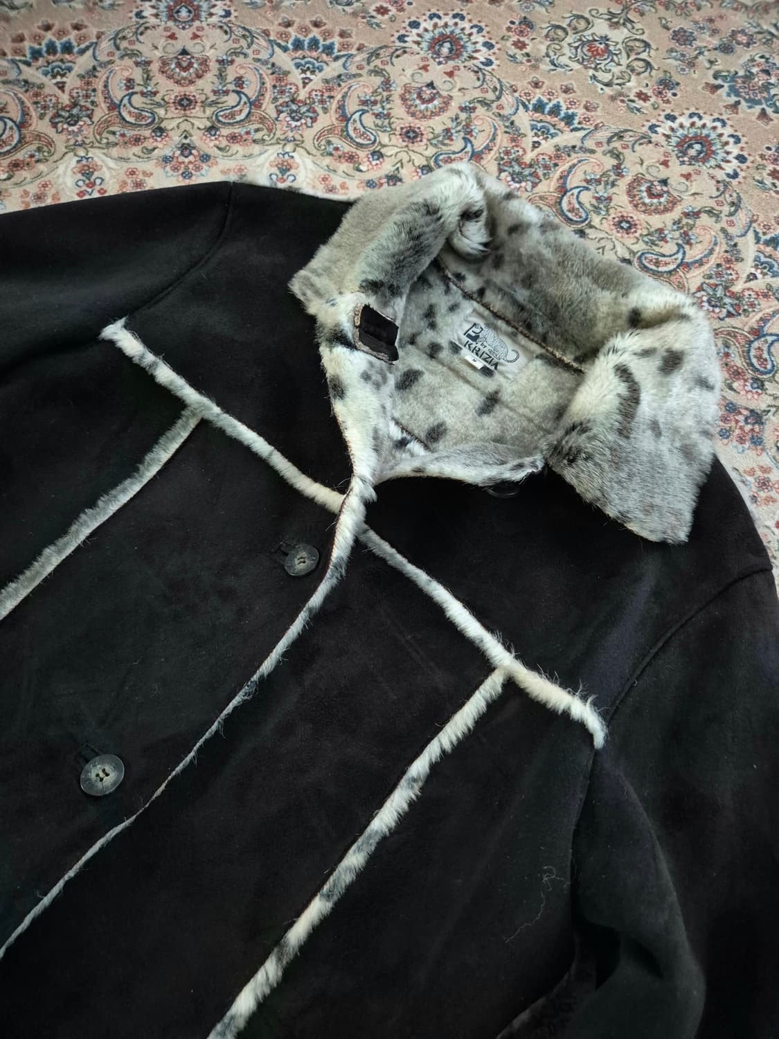 크리지아 레오파드 스웨이드 시어링 자켓 상품이미지2