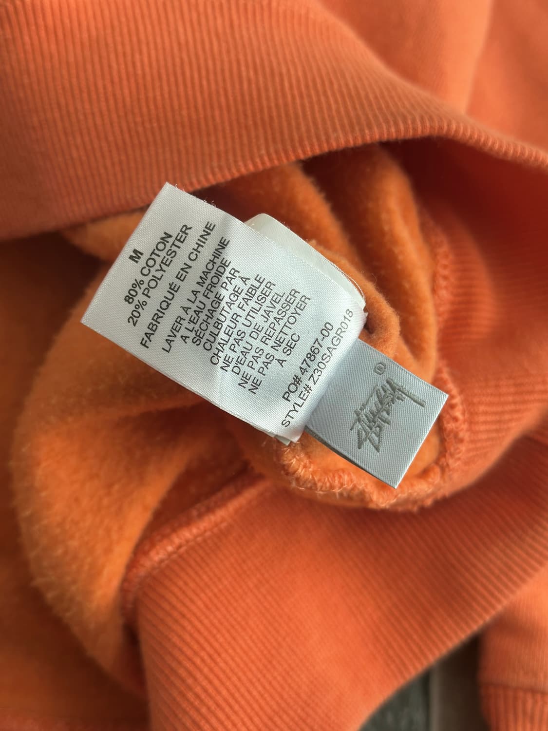 스투시 오렌지 베이직 맨투맨  상품이미지7