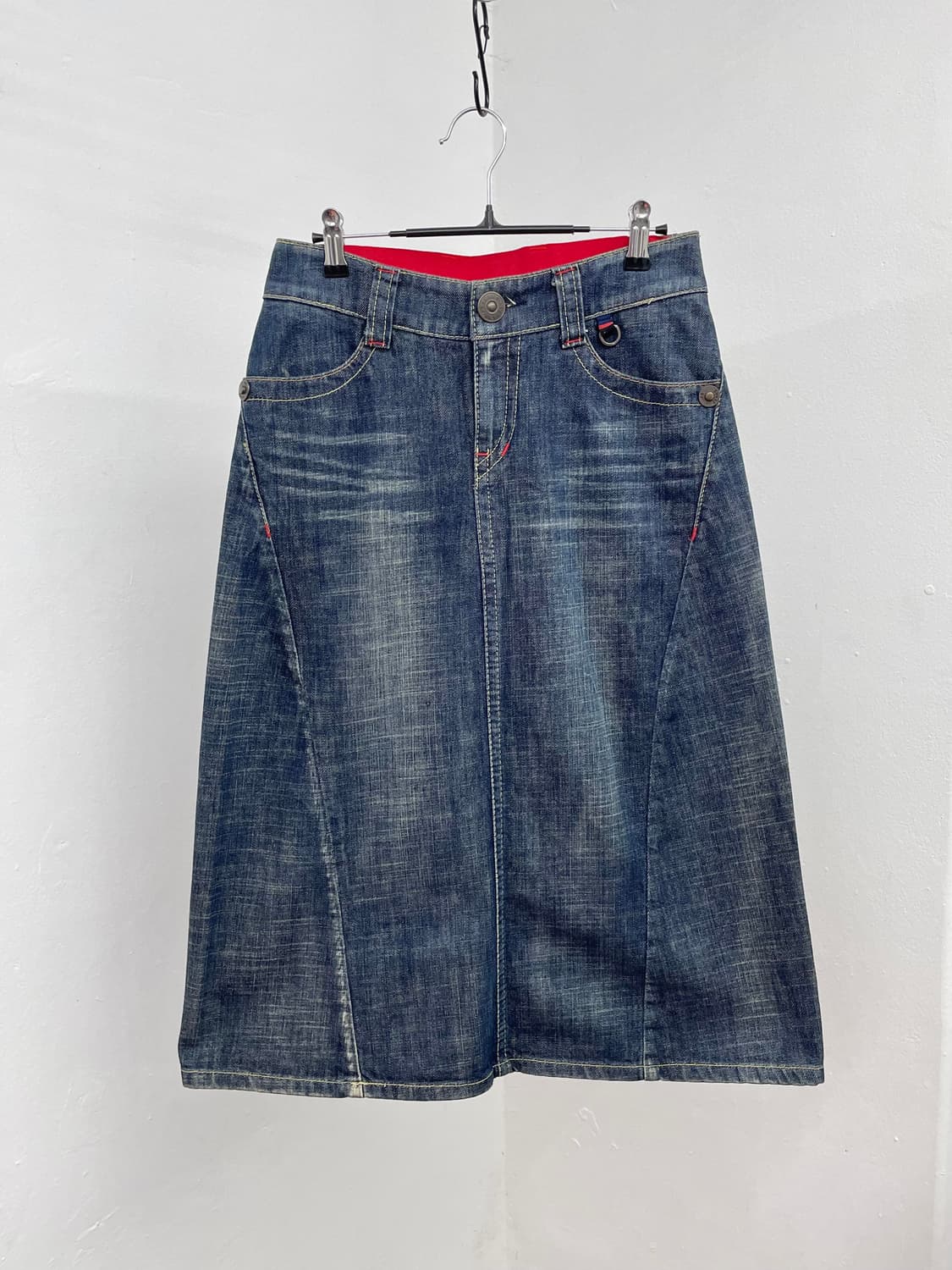 A6 엔지니어 워싱 데님 스커트 상품이미지1