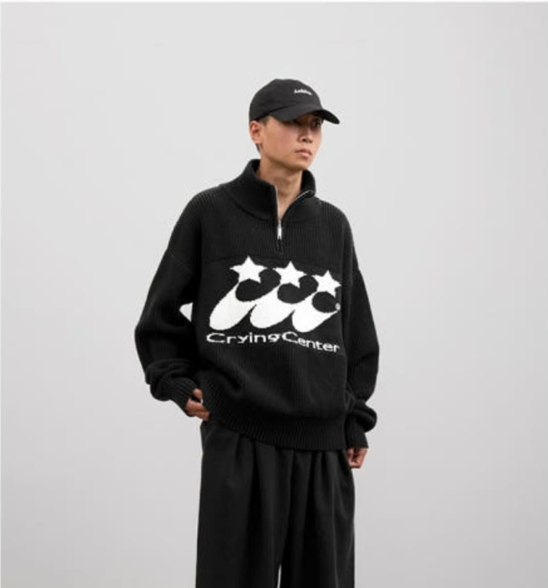 (M)크라잉센터 투톤 하프집업 상품이미지3