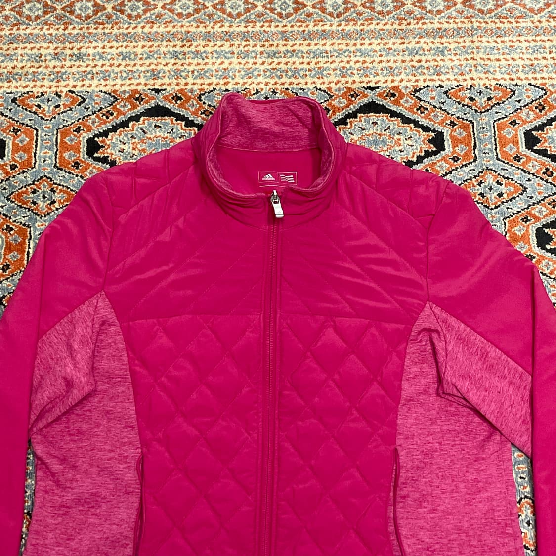 아디다스 삼각로고 핑크 경량패딩 집업 져지 여성M 상품이미지2