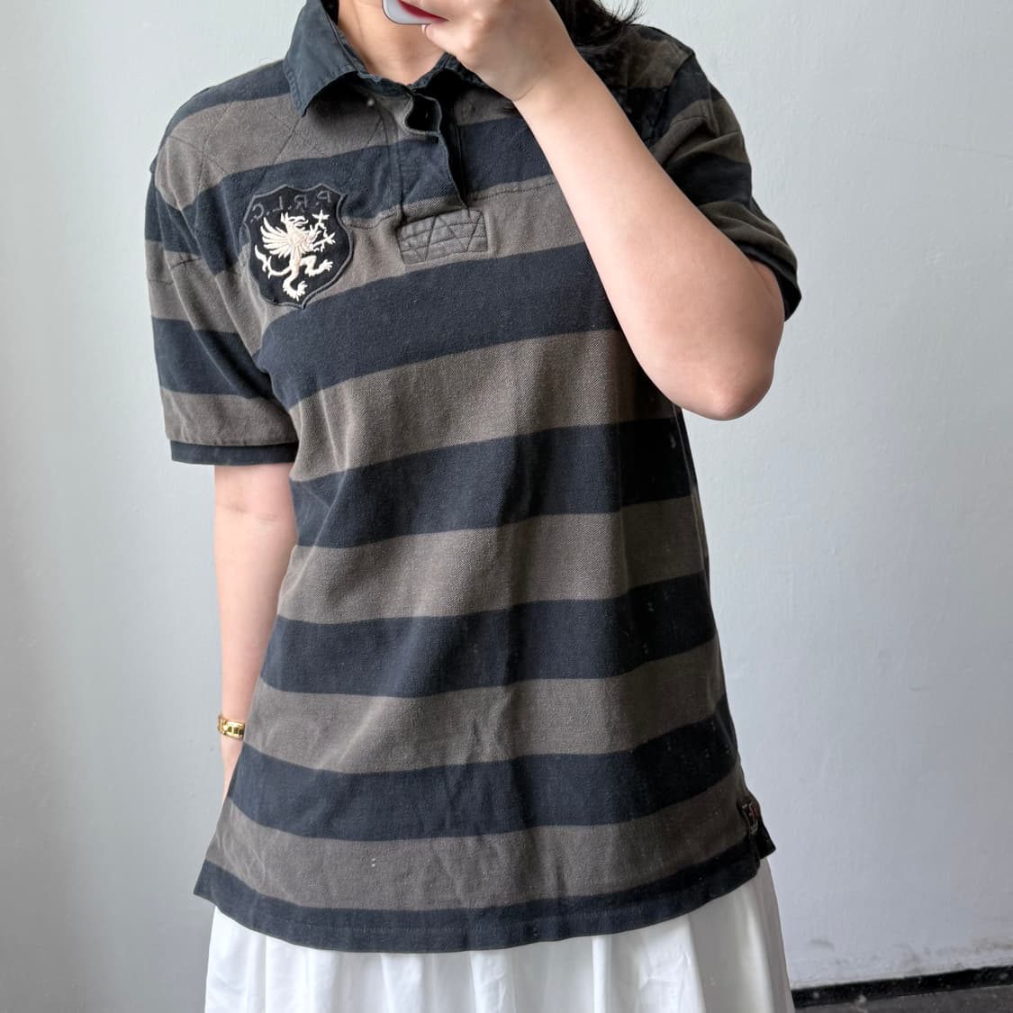 [XL] 폴로 스트라이프 브라운 카라반팔티 상품이미지2