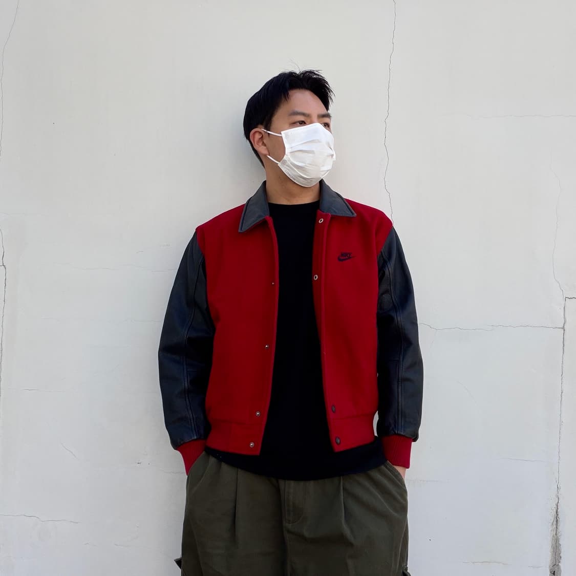 M)나이키 삼나 스포츠 90s 바시티 울 가죽 자켓 상품이미지1