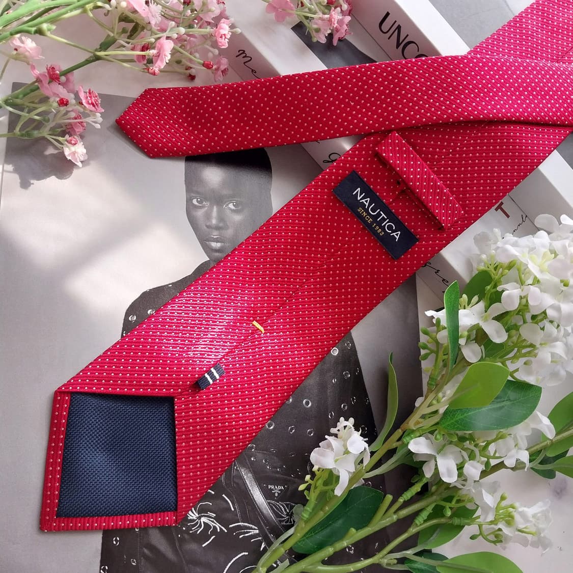 노티카 실크 레드 도트 패턴 넥타이 8.3cm A+등급 K2379
 상품이미지5