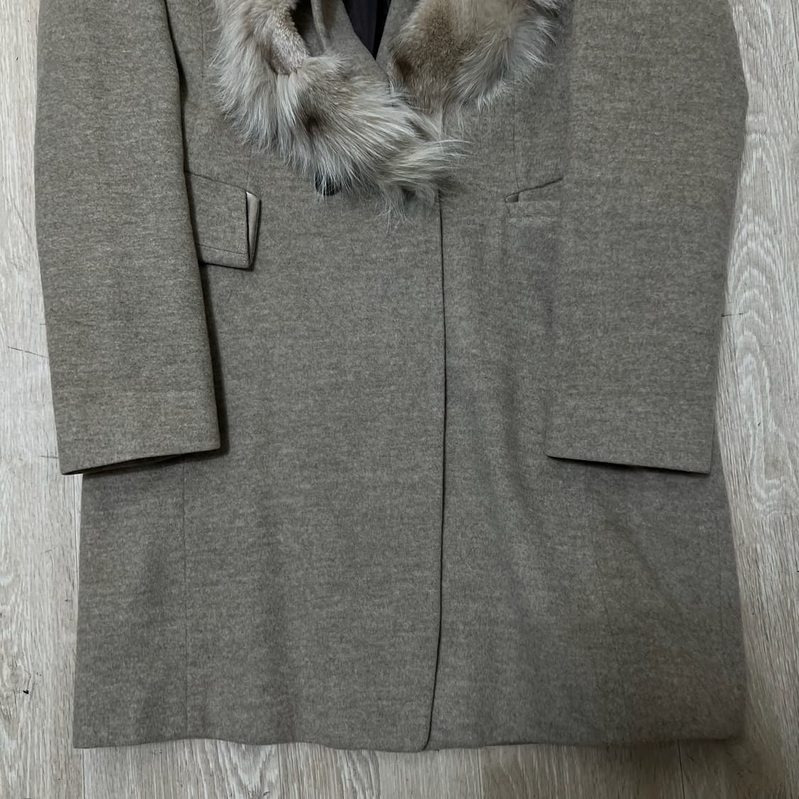 케네스린 여성 폭스퍼 트리밍 럭셔리 코트 55-66  상품이미지3