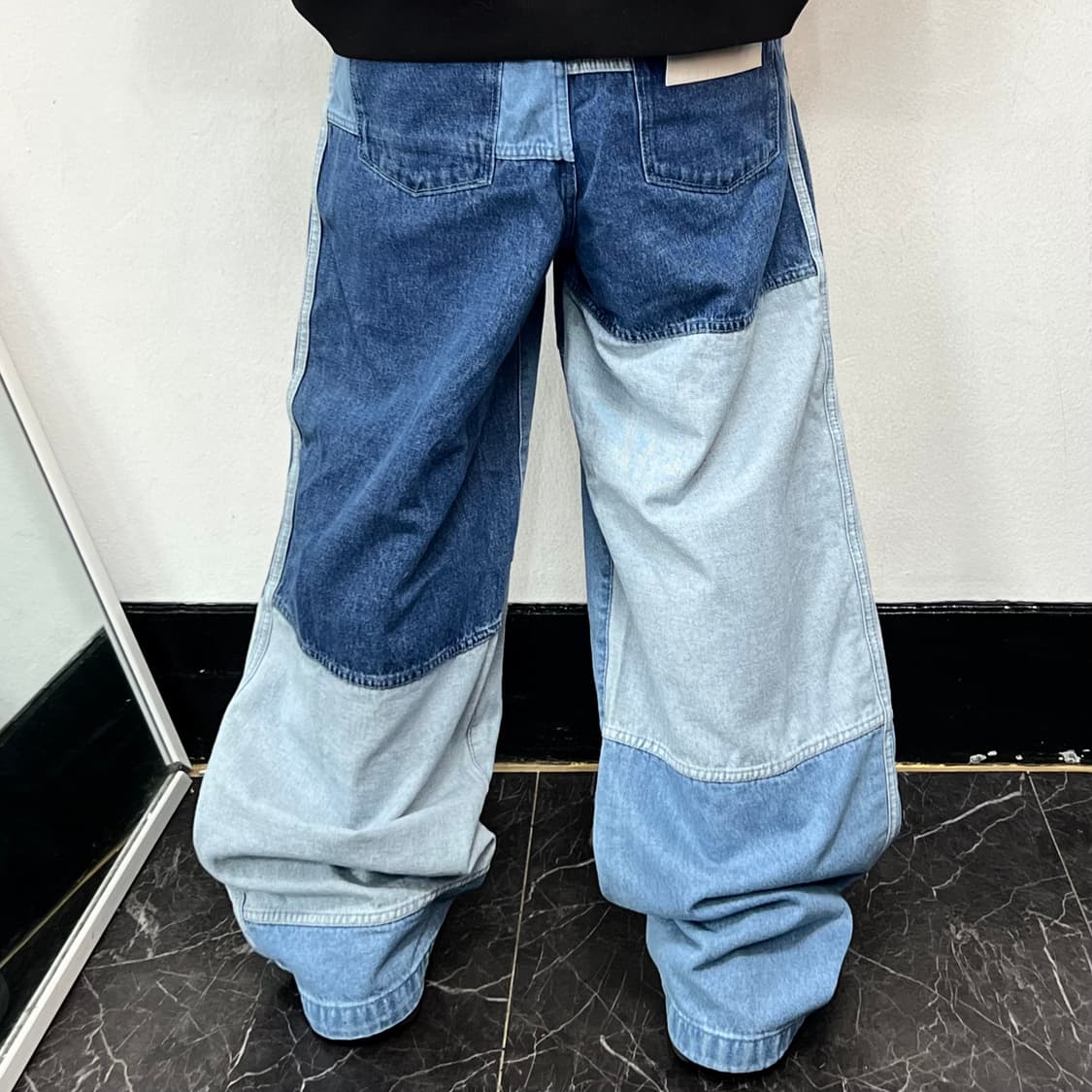 아디다스 x세니아스나이더 패치워크 팬츠 블루 상품이미지3