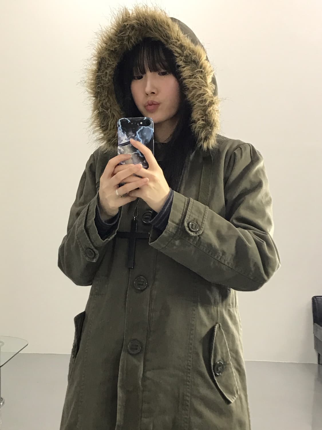 Jasper Military Hoodie Fur Coat 상품이미지3