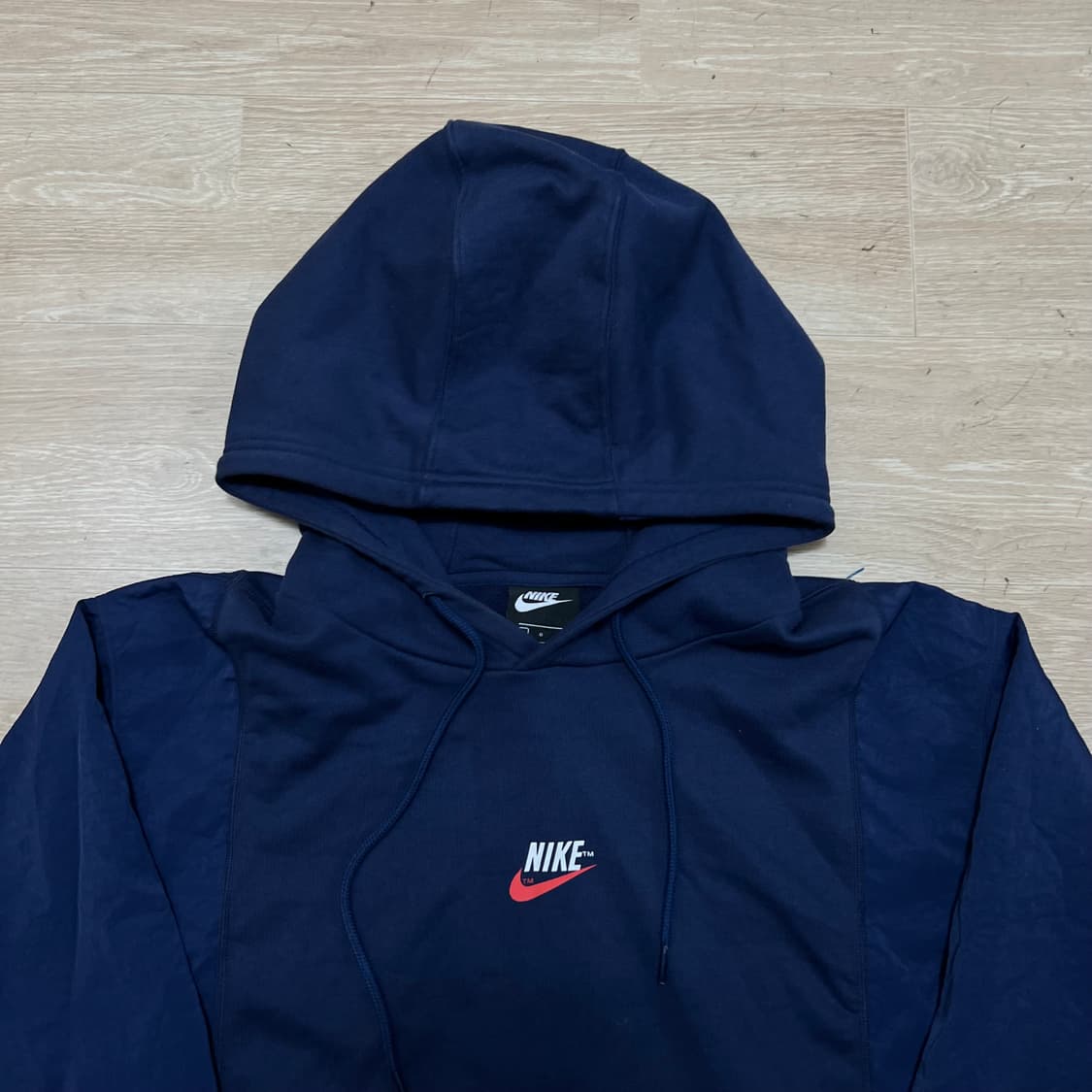 나이키 남성 빅로고 프린팅 바람막이 배색 후드티 [네이비] L/100 상품이미지2