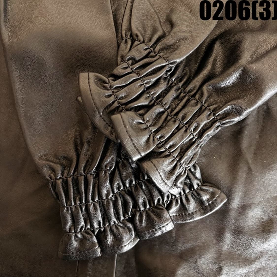 66 라삐아프 비건 블랙 셔링 소매 레더 셔츠 자켓 0206(3) 상품이미지3