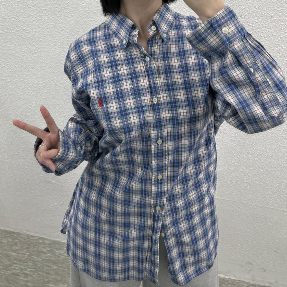 폴로 랄프로렌 레드포니 블루 체크 셔츠 XL 상품이미지6