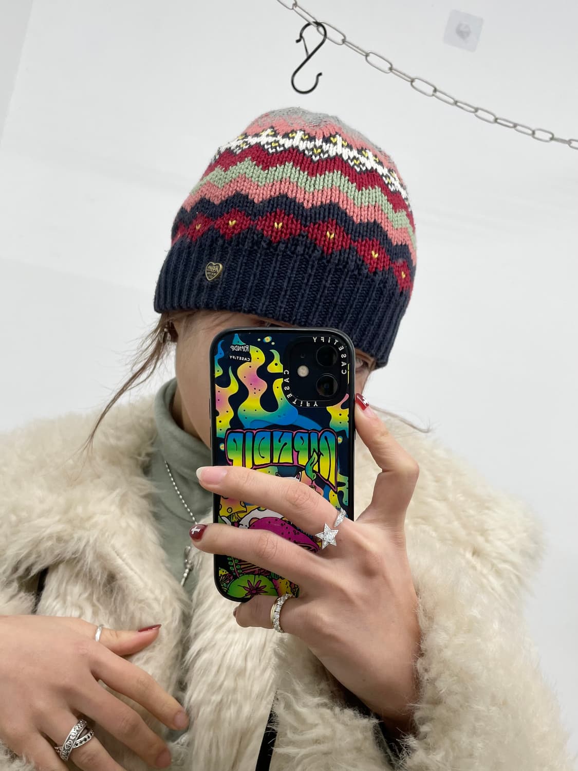 타미힐피거 에스닉 컬러 뜨개 비니 상품이미지3