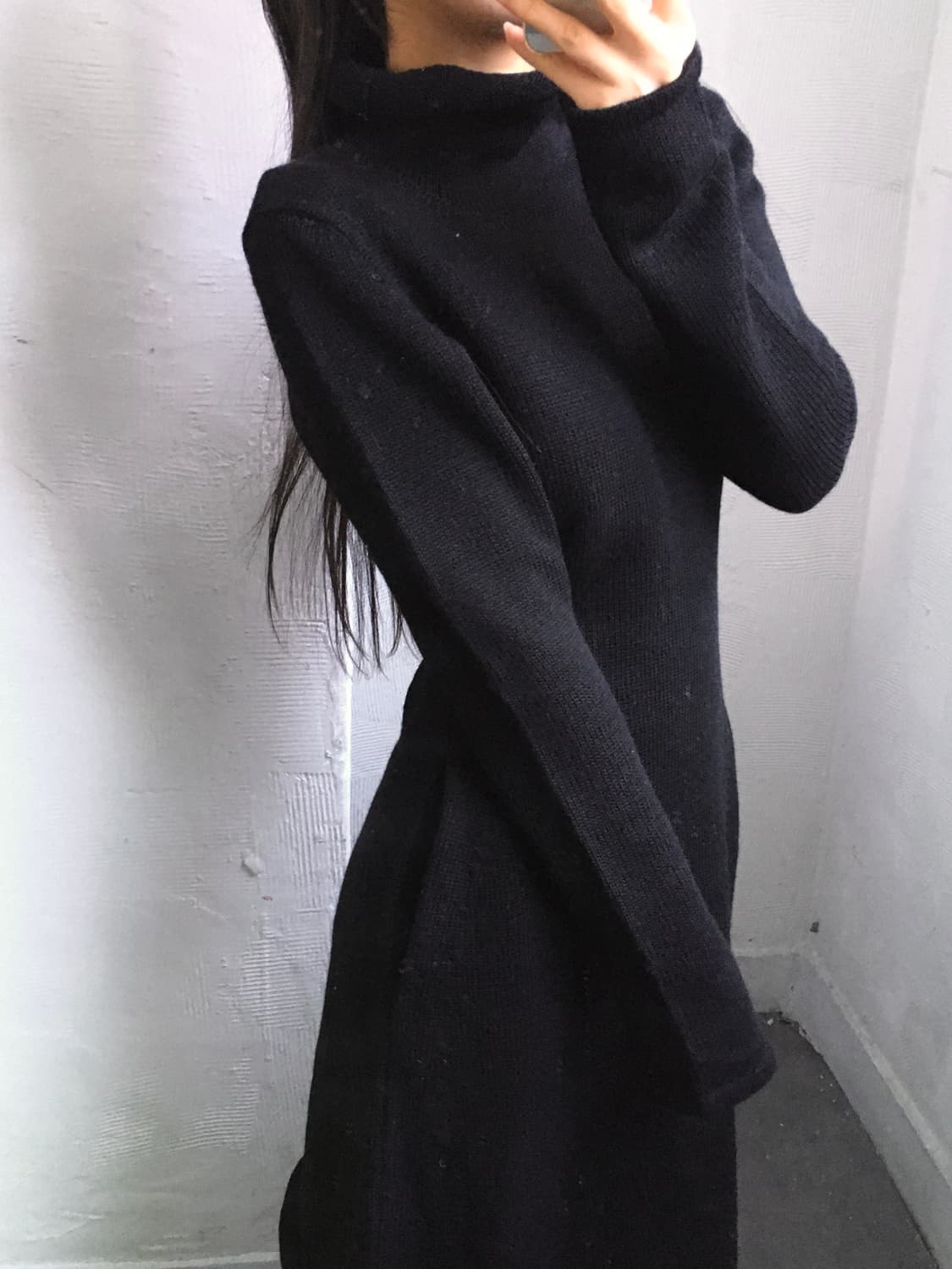 Y’s 요지야마모토 블랙 모크넥 울 롱 원피스 상품이미지4