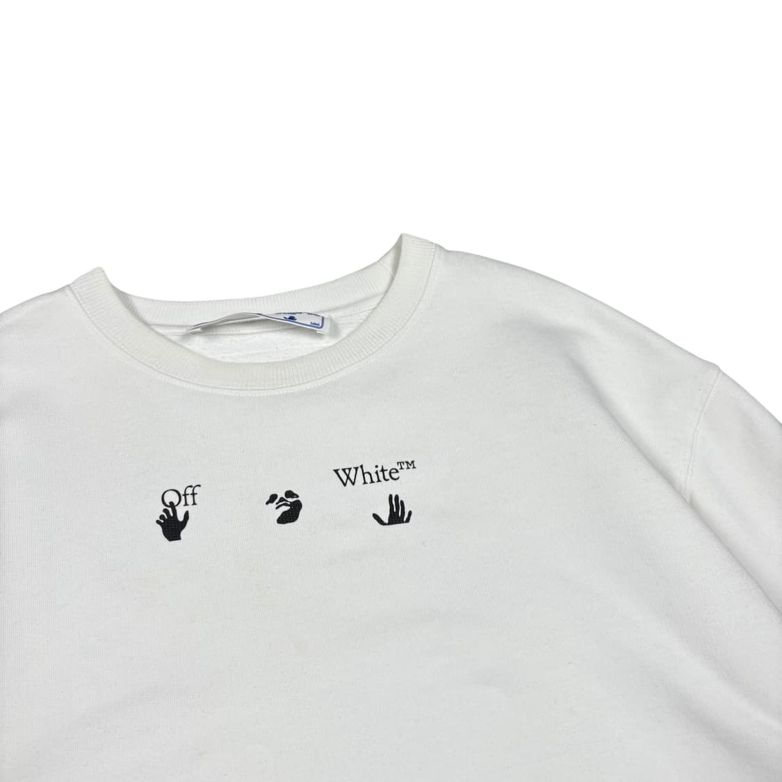 오프화이트 화이트컬러 마커 슬림 애로우 맨투맨 상품이미지4