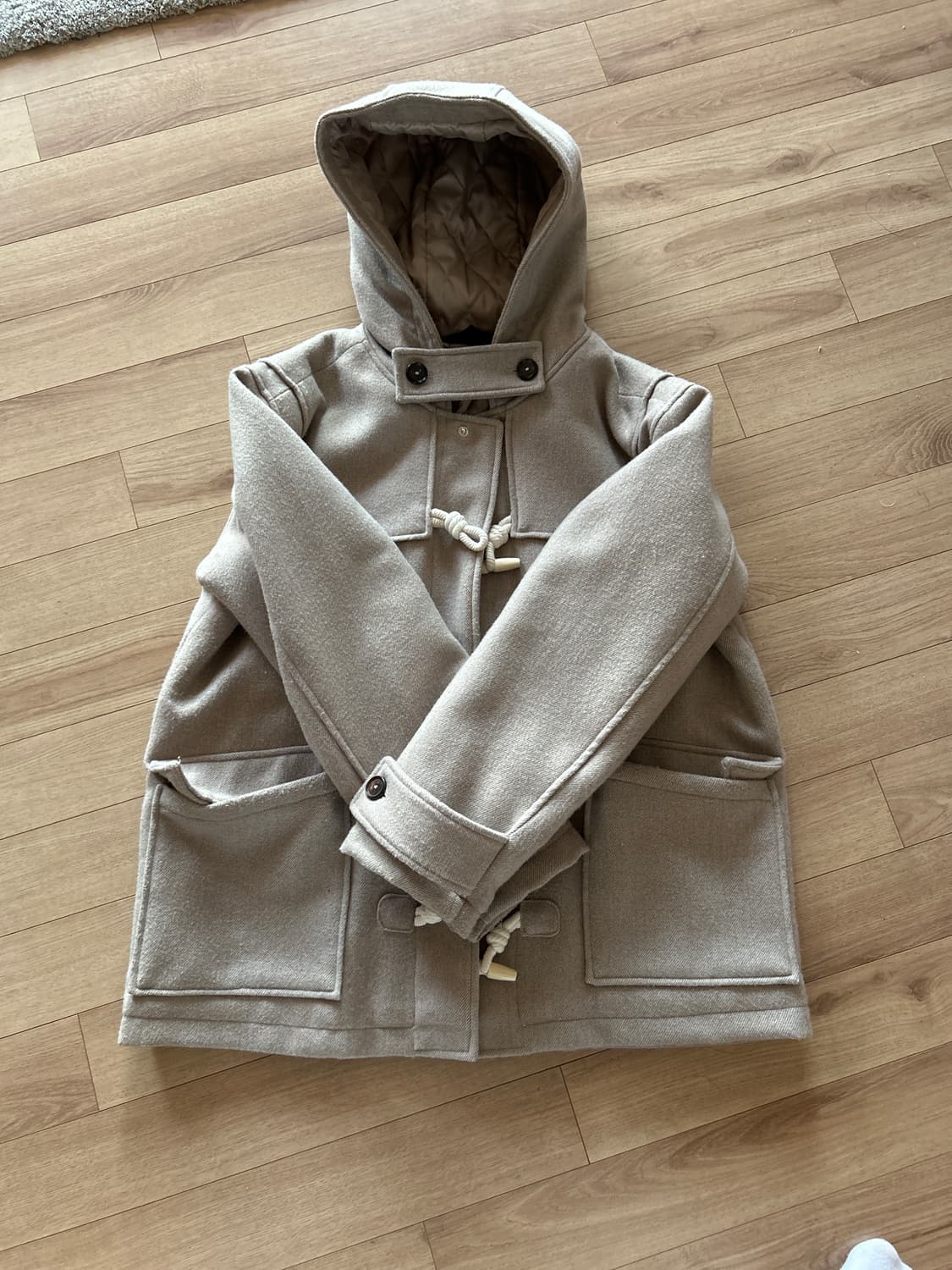 트릴리온 유니섹스 발마칸 더플 숏 코트 (BEIGE) 상품이미지2