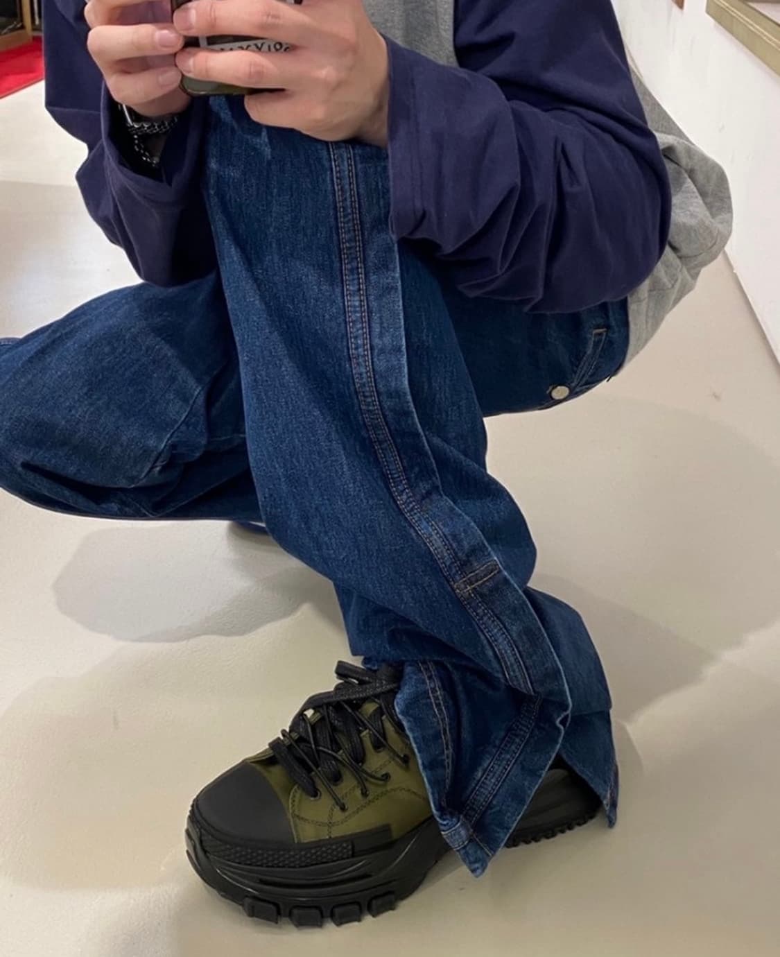 우영미 절개 데님 50사이즈 (약 32) 상품이미지3