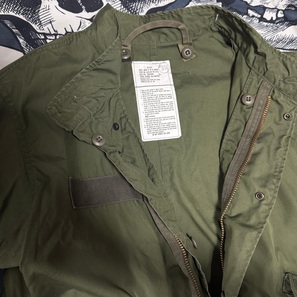 미군 M-65 피쉬테일  개파카 외피내피 S사이즈 상품이미지3