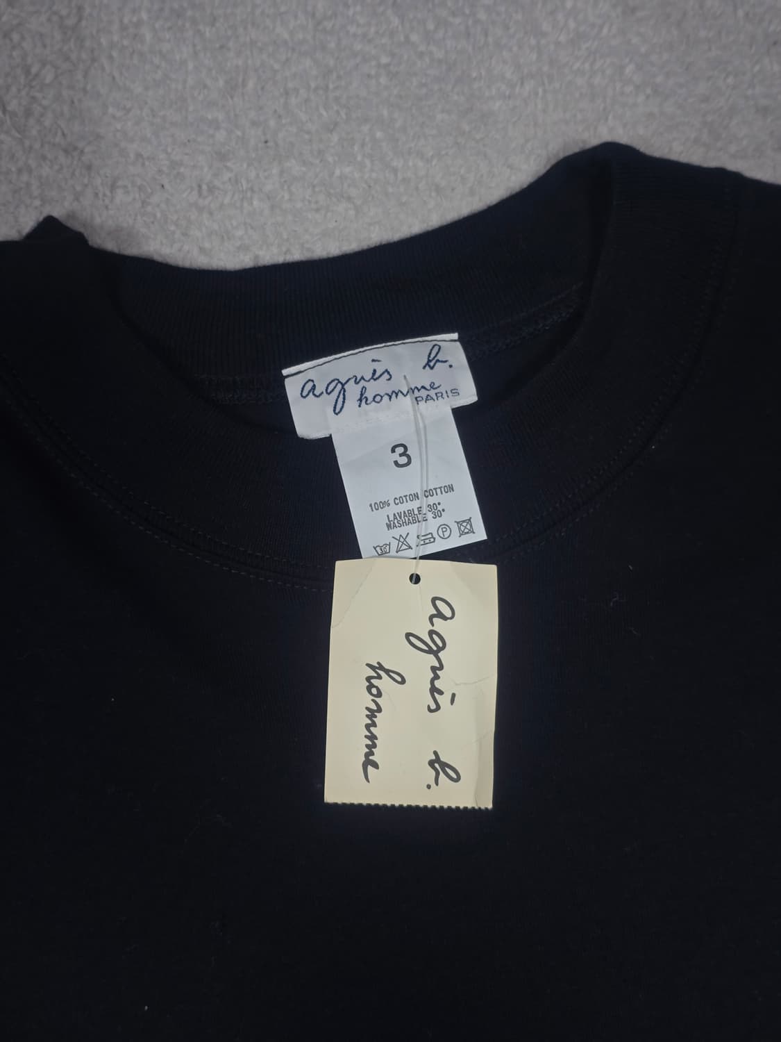 아네스베 옴므 블랙 코튼 롱 슬리브 3  상품이미지3