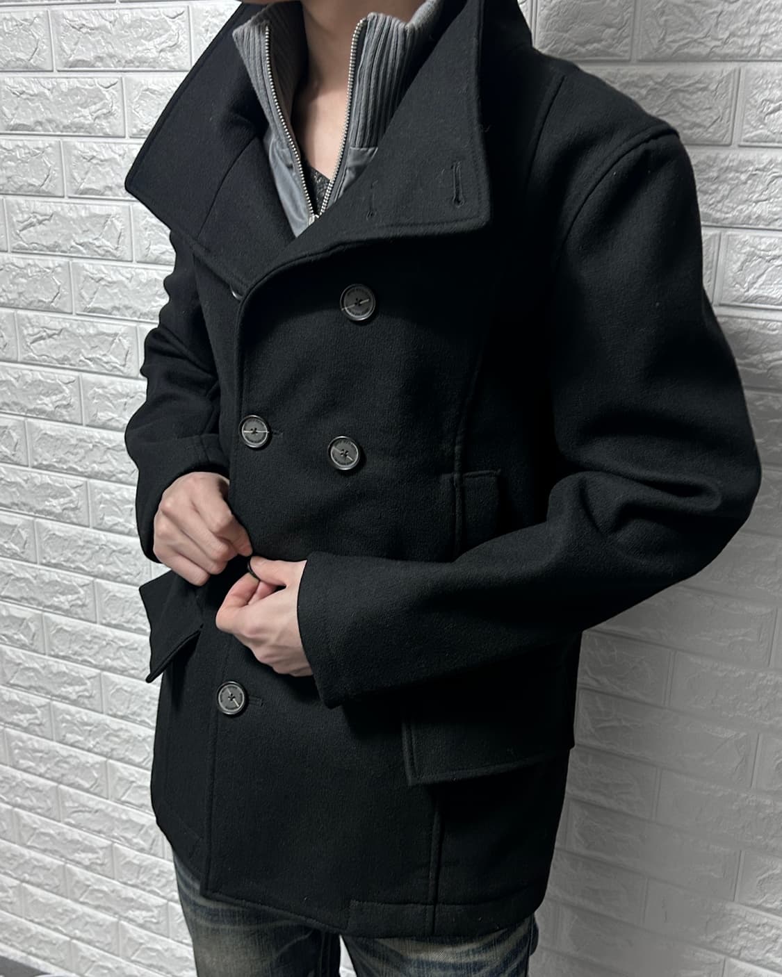 캘빈 클라인 더블 하이넥 울 블렌드 코트 상품이미지1