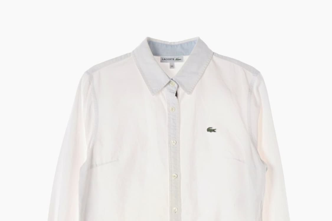 라코스테 우먼스 클래식 로고 화이트 셔츠 36 상품이미지3
