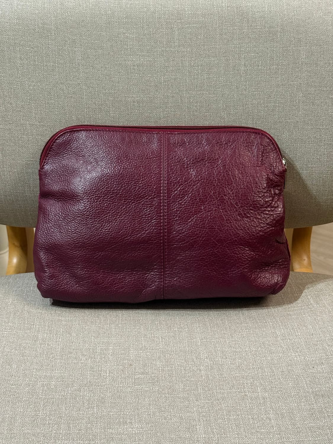 ASOS/영국브랜드/ 버건디 빈티지 Cow Leather 파우치 상품이미지2