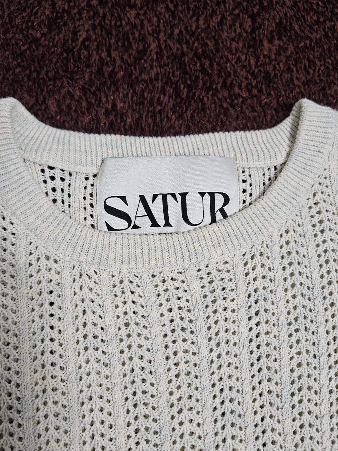 L)세터(SATUR) 이비자 메시드 니트 내추럴 그린 상품이미지3