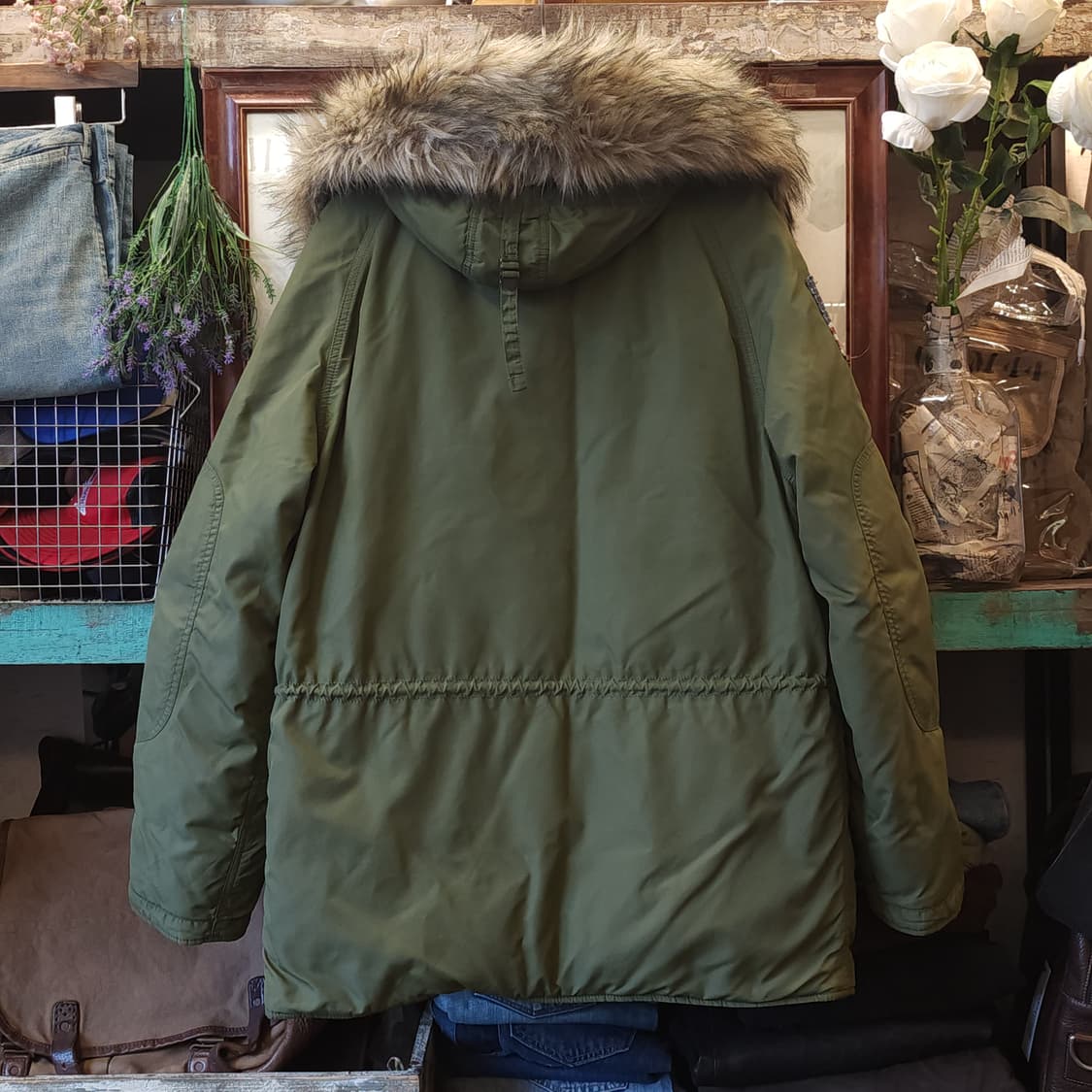 폴로 데님앤서플라이 n3b 다운 패딩 폴로 밀리터리 헤비다운 카키 M  상품이미지3