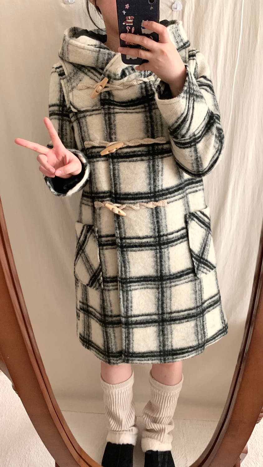 As know as 체크 떡볶이 코트 상품이미지5