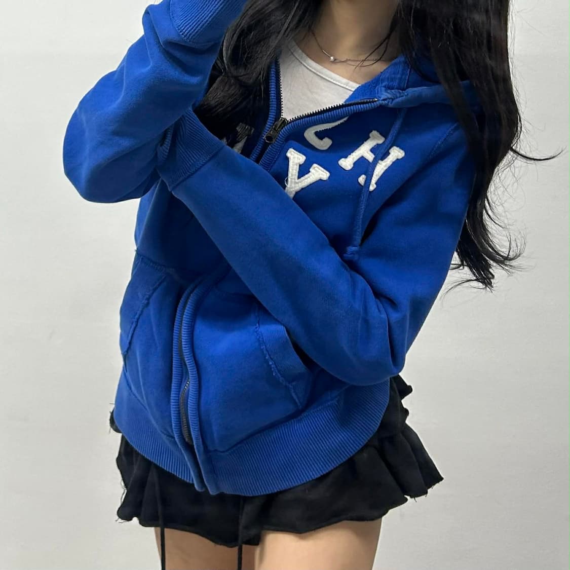 아베크롬비 y2k 올드스쿨 스웻 후드집업 희귀져지(M) 상품이미지1