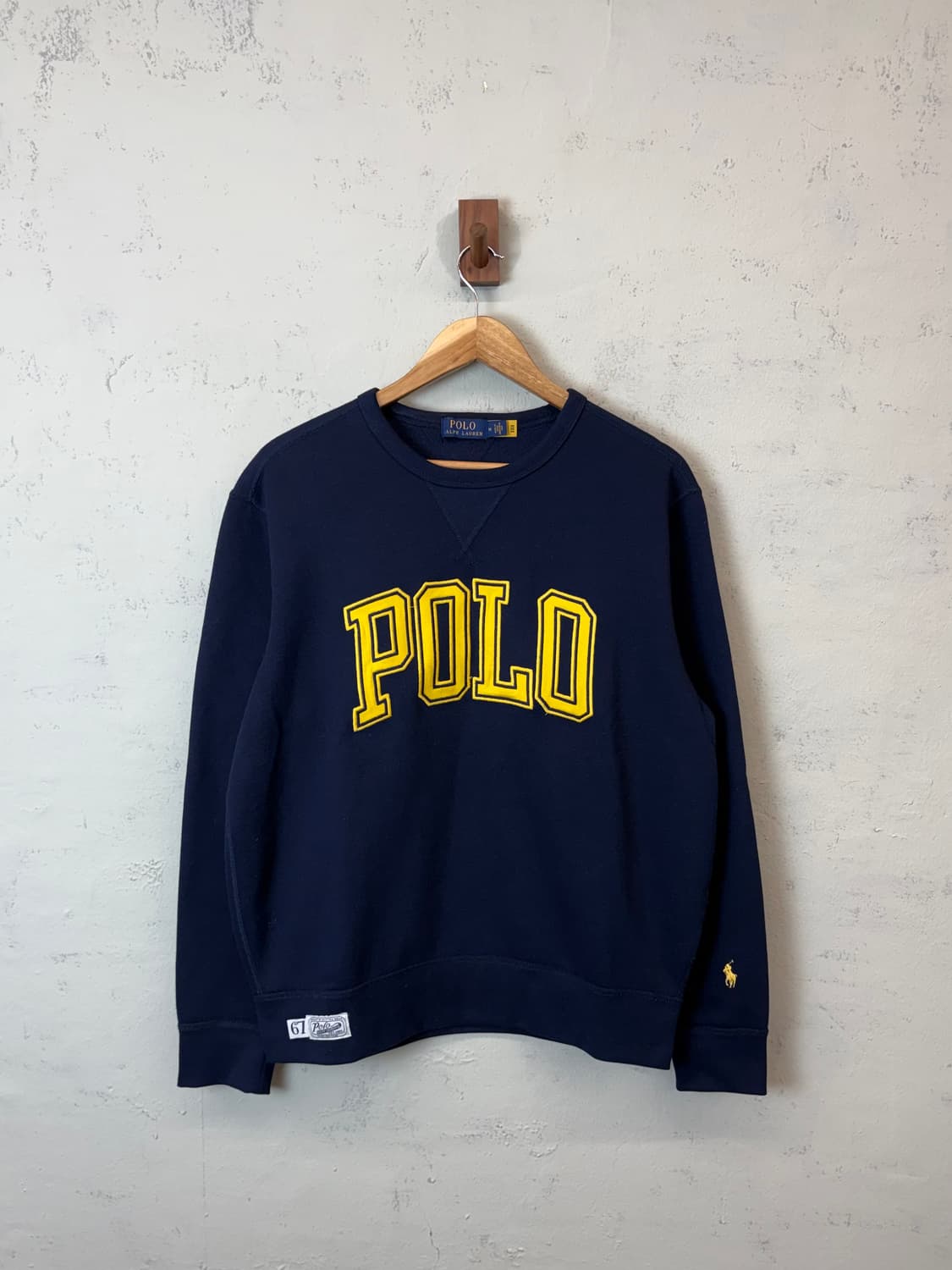 폴로랄프로렌 큐알 인증 빅로고 네이비 자수 맨투맨 상품이미지1