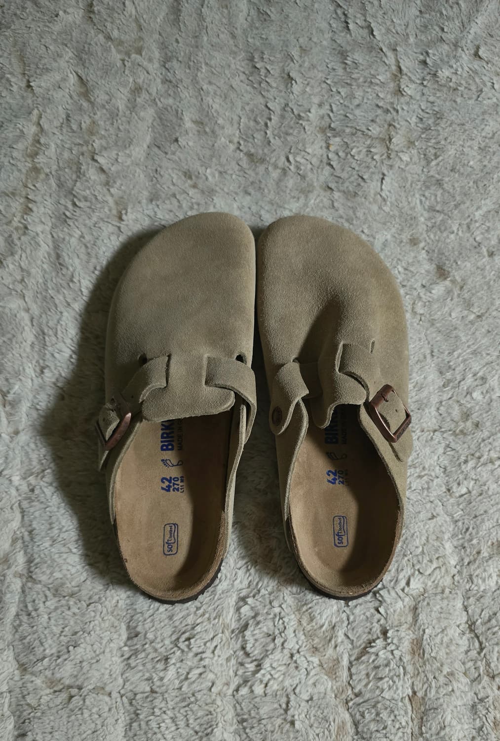 버켄스탁 보스턴 타우페 소프트 풋베드 토프 샌들 레귤러 EU42 상품이미지3