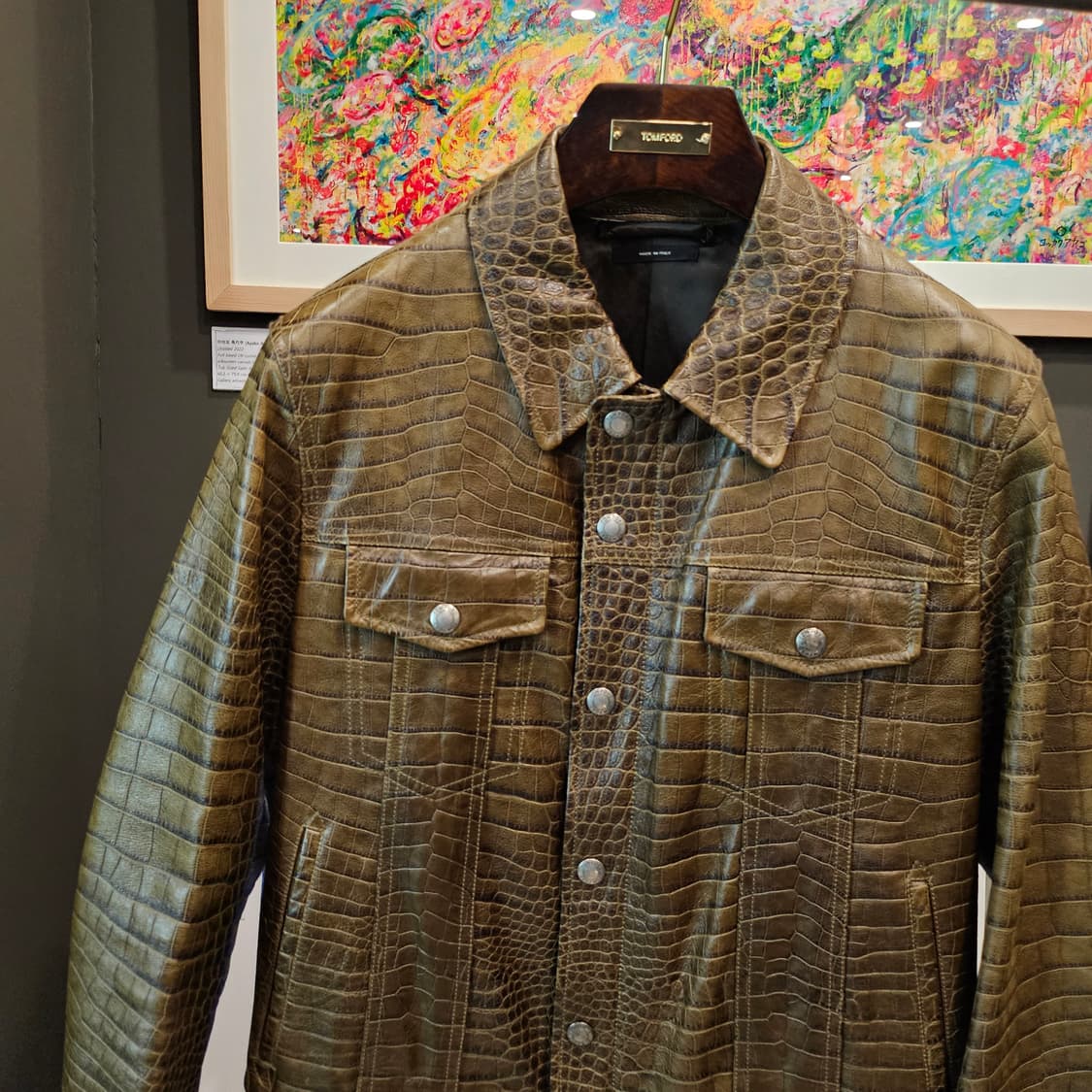 톰포드 무광크록이펙트 엠버서더 트러커 가죽자켓 상품이미지3