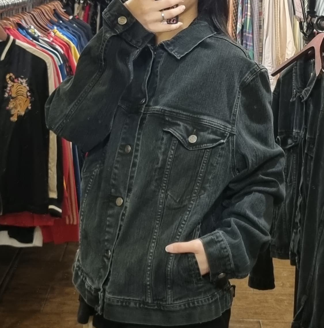 [Hi] vtg 빈티지 데님자켓 블랙 상품이미지5