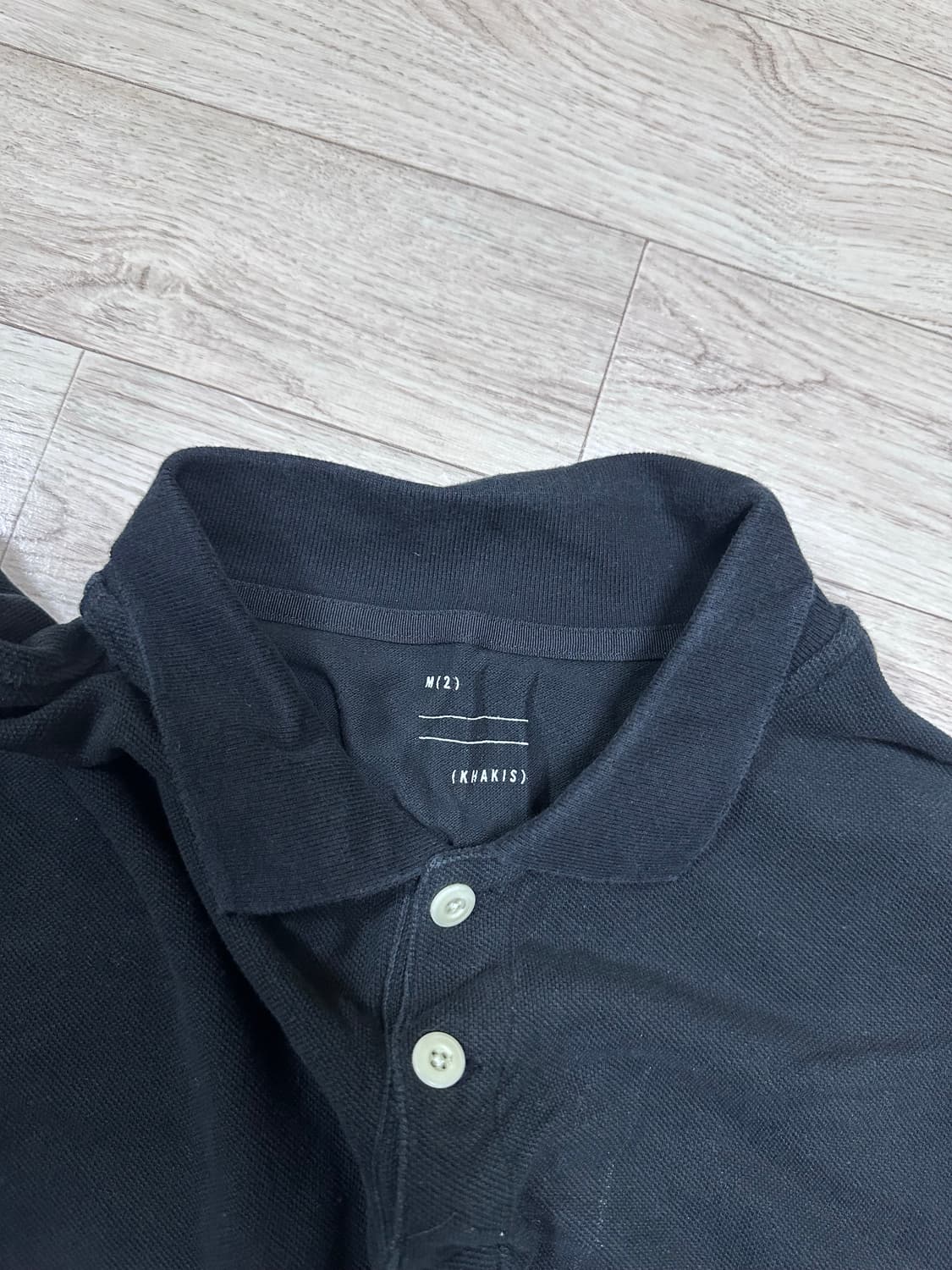 (M) 카키스 피케 L/S 폴로 긴팔 티셔츠 블랙 상품이미지2