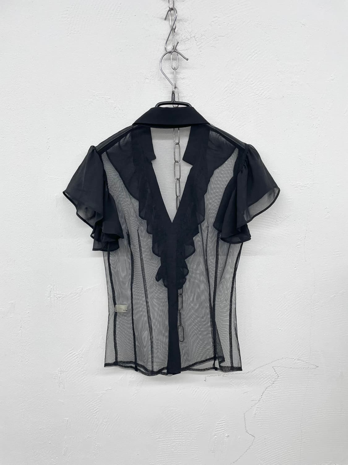 블랙 시어 프릴 탑 상품이미지6