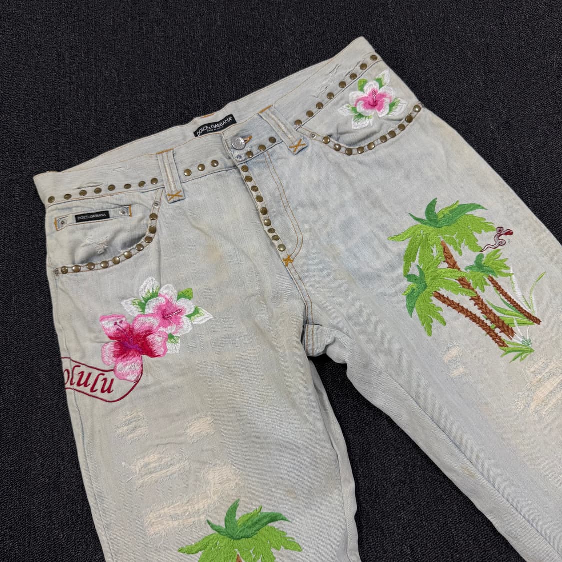 돌체앤가바나 자수 데미지 워싱 데님팬츠 상품이미지2