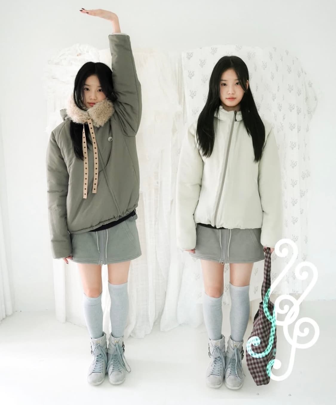 인앤양 리버시블 패딩 피스타치오 패딩 상품이미지1