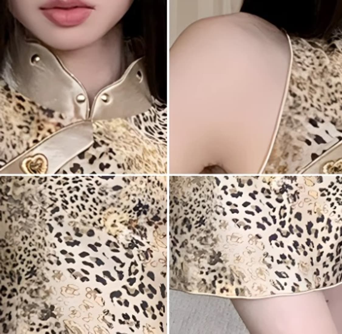 레오파드 미니 원피스 치파오 갸루 오리엔탈 상품이미지4