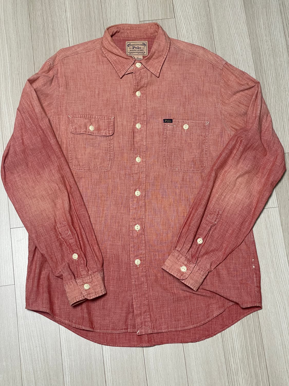 폴로 랄프로렌 샴브레이 워크셔츠 L사이즈 판매합니다 상품이미지1