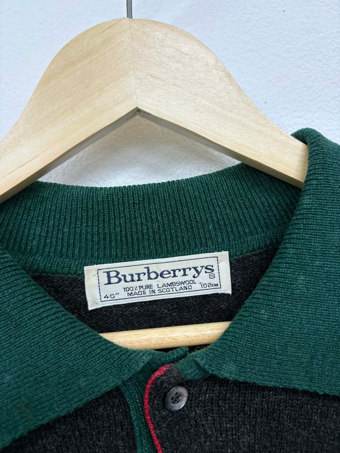 버버리 90s 골프맨 포켓 버튼업 울 니트 상품이미지3
