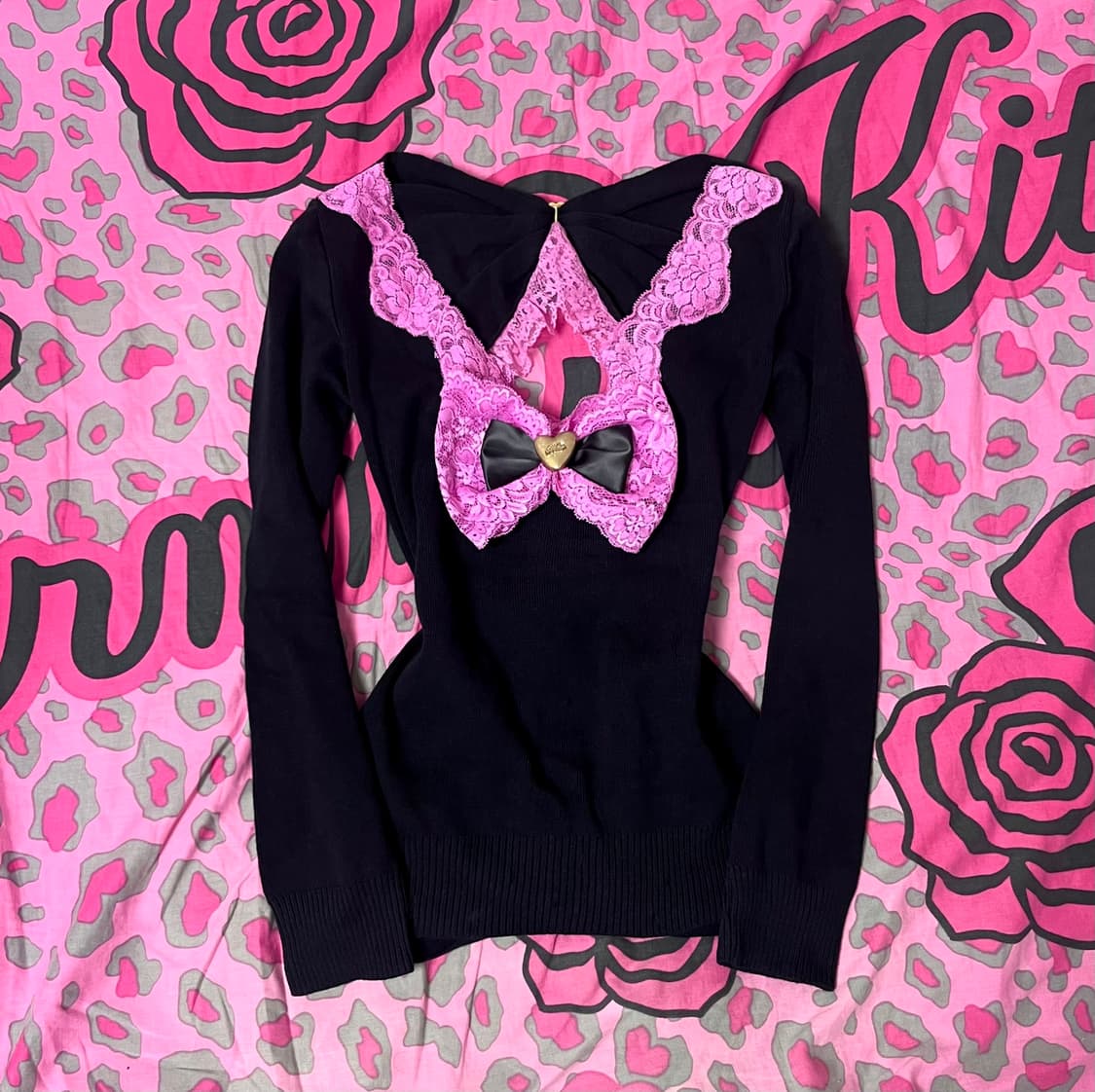 MA*RS마즈 아게하 블랙핑크 프릴레이스 리본 탑 히메 오네갸루 핀터대장 상품이미지2