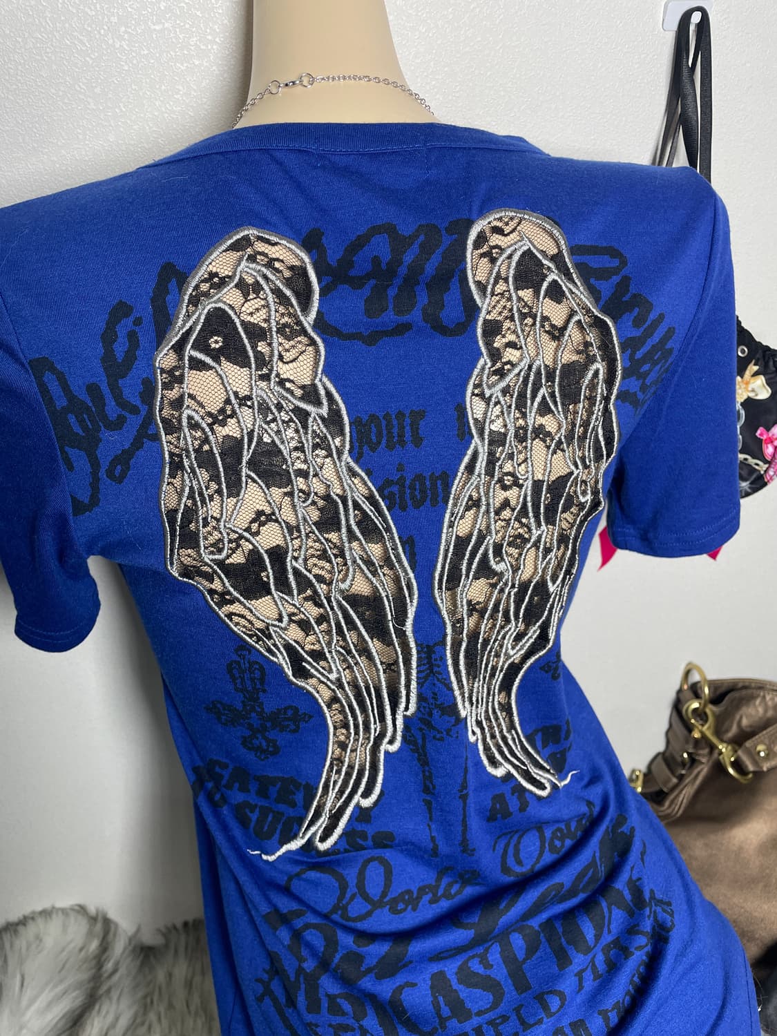 M.K.R 날개 백 시스루 반팔티셔츠 상품이미지5