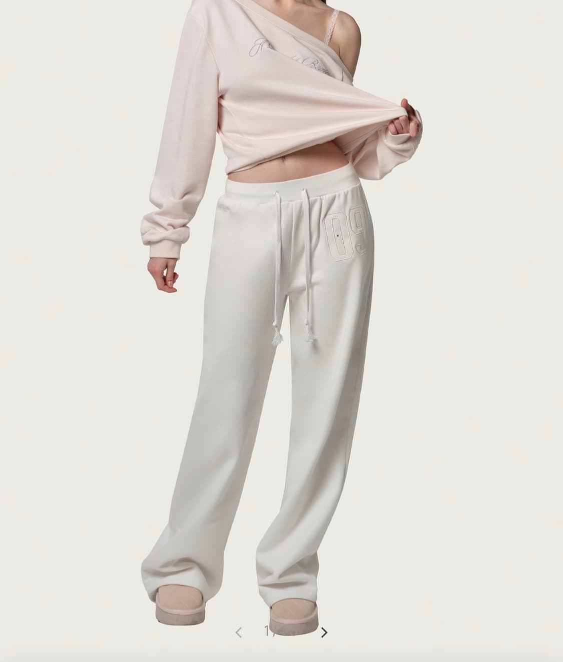 클리시어 09넘버링 팬츠 화이트 상품이미지1