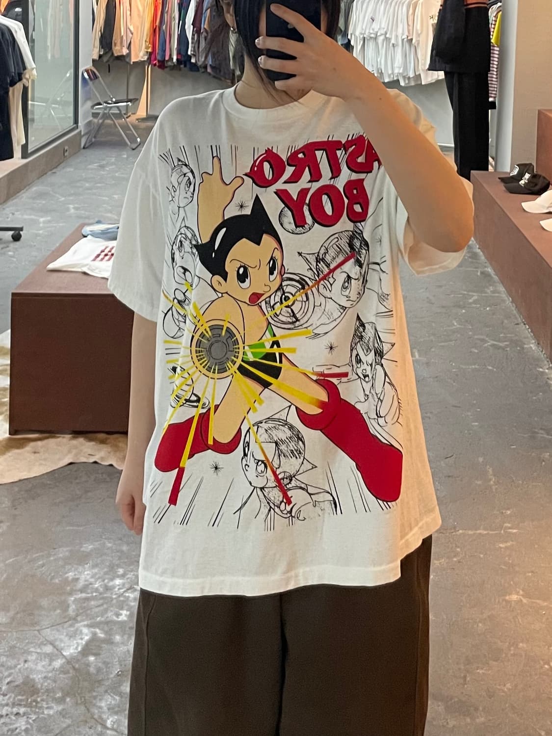 빈티지 우주소년 아톰 그래픽 화이트 반팔 H2513 상품이미지1