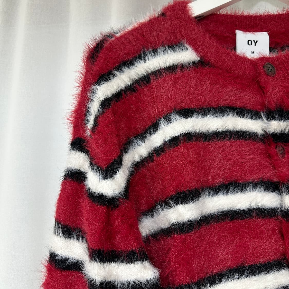 OY HAIRY STRIPE KNIT CARDIGAN - M 상품이미지5