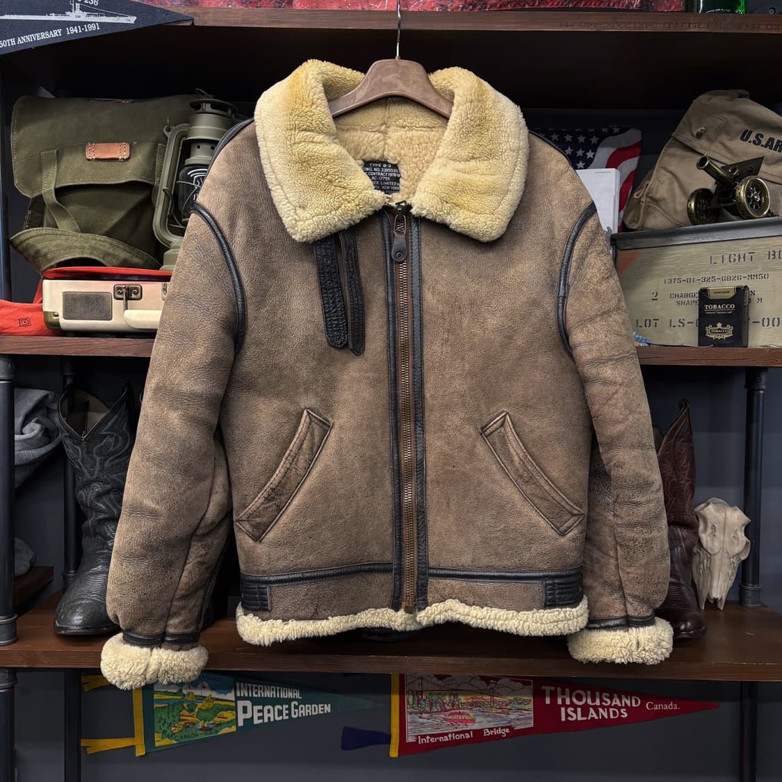 90s 아비렉스 미국생산 B-3 리얼레더 무스탕 플라이트 자켓 N486 상품이미지1